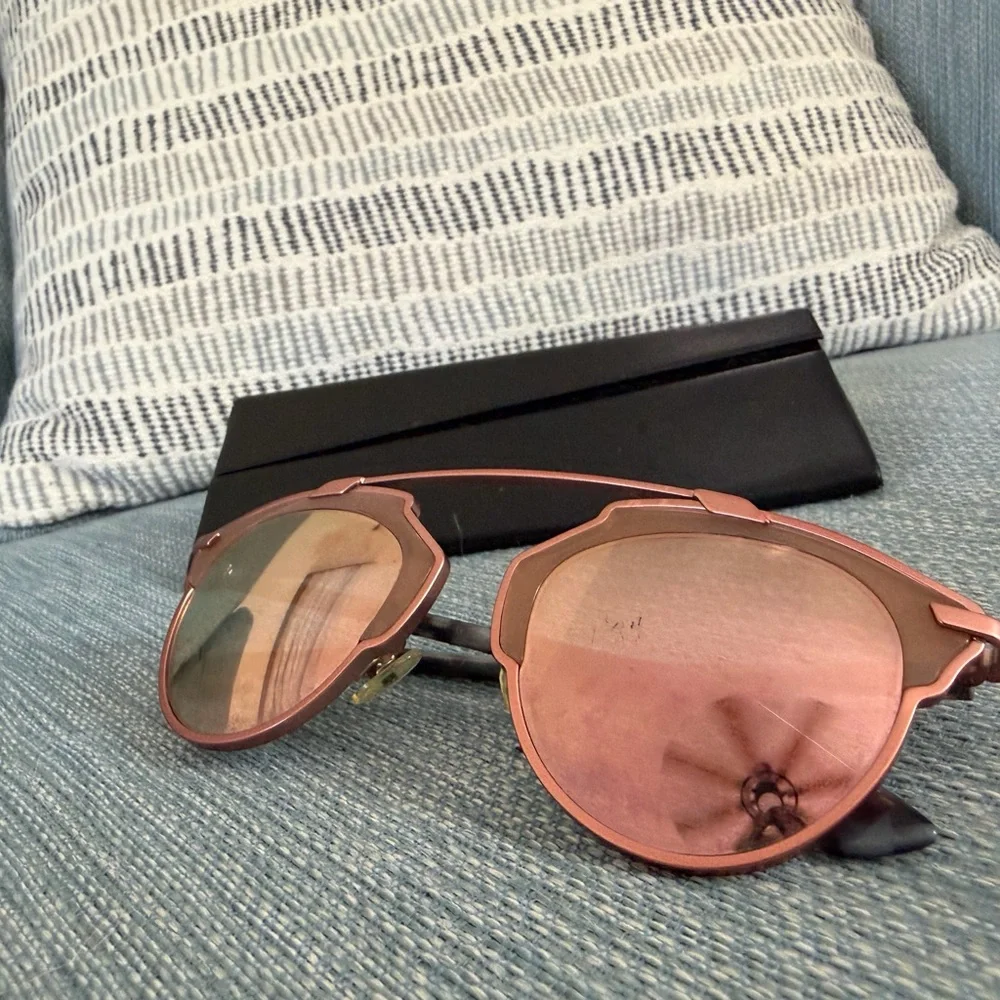 Christian Dior SoReal Rose Gold Mirrored Round Sunglasses - Picture 4 of 12